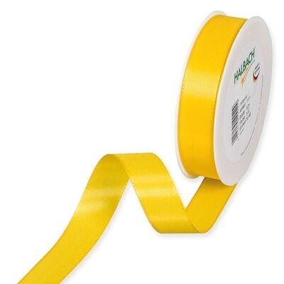 Gift ribbon fabric 25mm / 50 meters yellow