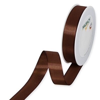 Gift ribbon fabric 25mm / 50 meters brown