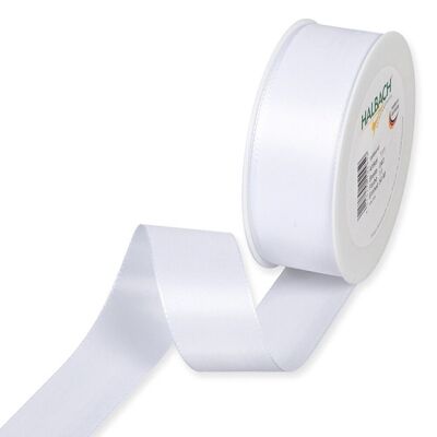 Gift ribbon fabric 40mm / 50 meters white