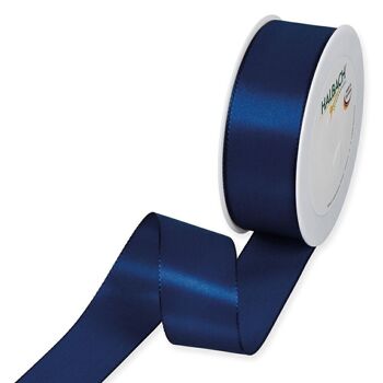 Ruban cadeau tissu 40mm / 50 mètres bleu foncé