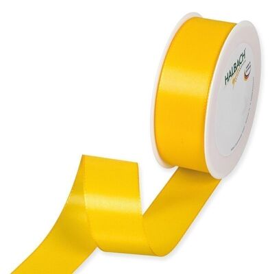 Ruban cadeau tissu 40mm / 50 mètres jaune