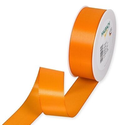 Ruban cadeau tissu 40mm / 50 mètres orange