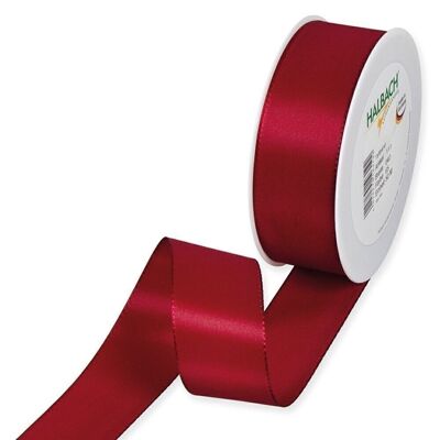 Ruban cadeau tissu 40mm / 50 mètres bordeaux