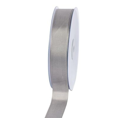 Gift ribbon grosgrain 25 mm/50 meters silver