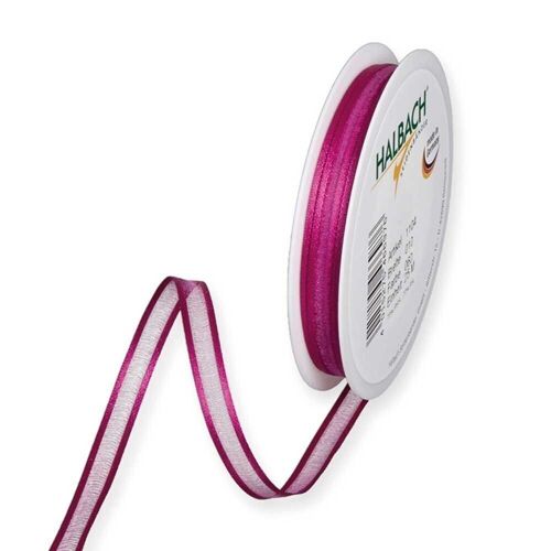 Geschenkband Chiffon Stripes 10mm/50Meter pink