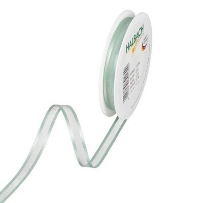 Nastro regalo in chiffon strisce 10mm/50 metri turchese