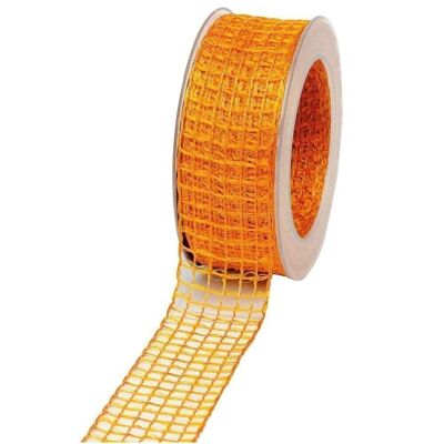 Gift ribbon grid 40mm/20meters orange