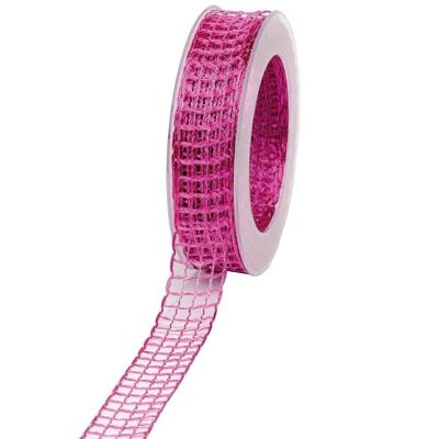 Gift ribbon grid 25mm/20meters pink