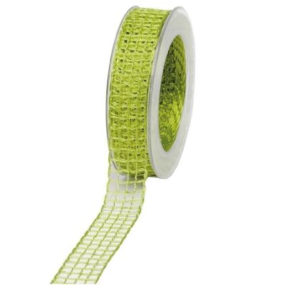 Gift ribbon grid 25mm/20meters light green