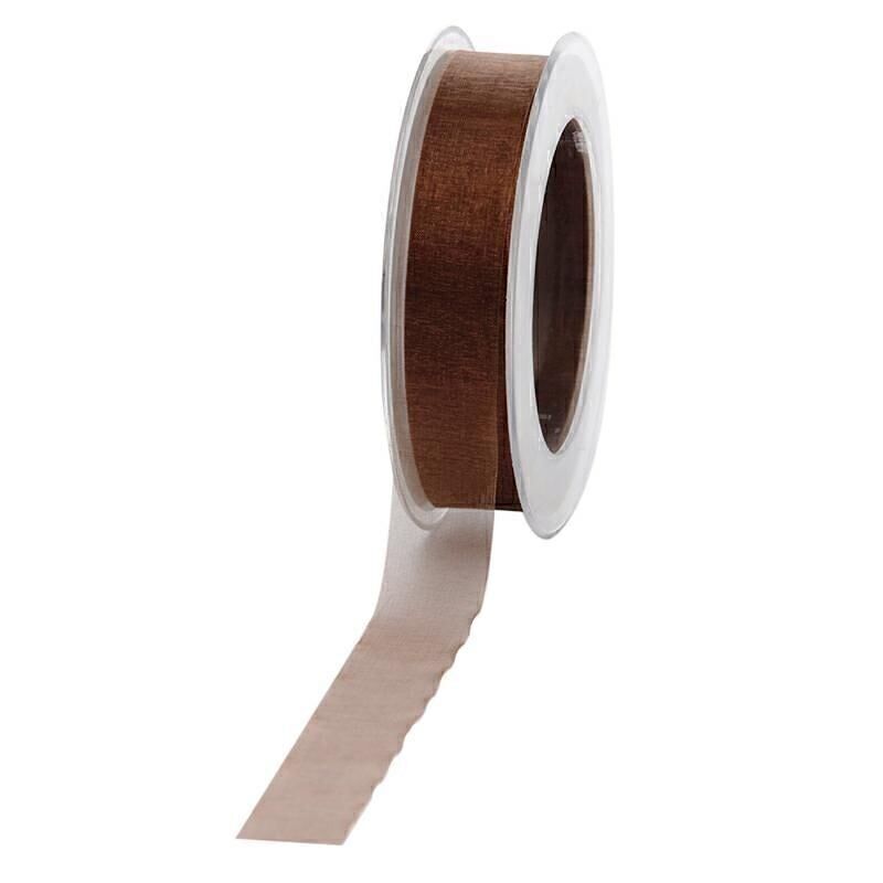 Gift ribbon chiffon 25mm/50meter brown