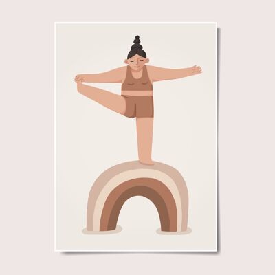 Arte de la pared del cuarto de niños de la serie del arco iris (equilibrio del yoga)