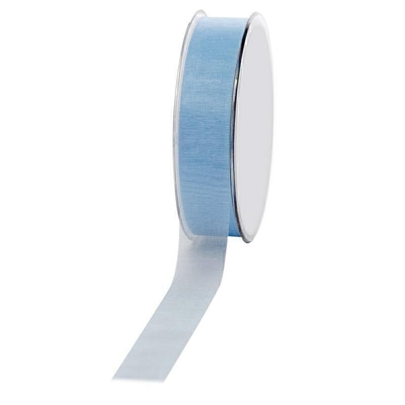 Gift ribbon chiffon 25mm/50meter light blue