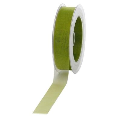 Cinta de regalo gasa 25mm/50metros verde oliva