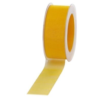 Gift ribbon chiffon 40mm/50meter yellow