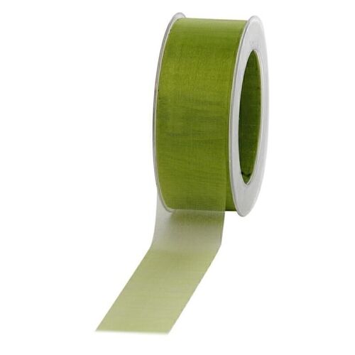 Geschenkband Chiffon 40mm/50Meter olive