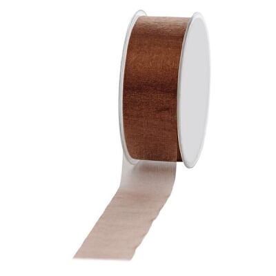 Gift ribbon chiffon 40mm/50meter brown