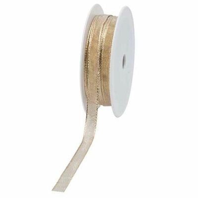 Geschenkband transparent 10mm 25Meter gold