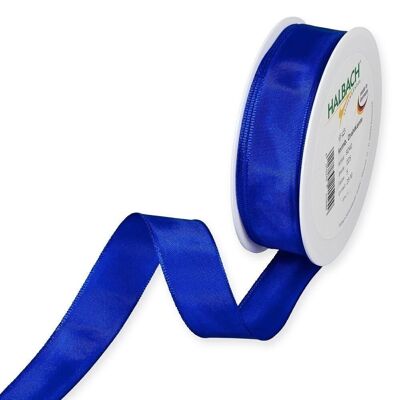 Gift ribbon fabric with wire 25mm/25 meters blue