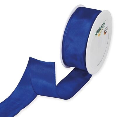Gift ribbon fabric with wire 40mm/25 meters blue