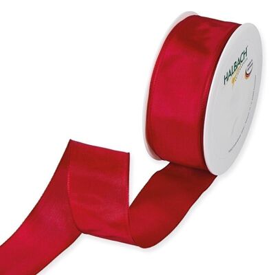 Gift ribbon fabric with wire 40mm/25 meters red