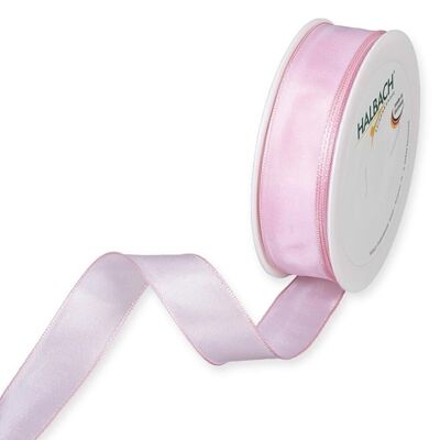 Geschenkband Stoff m. Draht 25mm/25Meter rosa