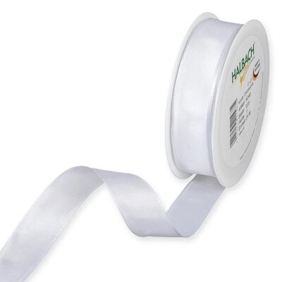 Gift ribbon fabric with wire 25mm/25 meters white