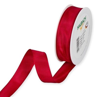 Gift ribbon fabric with wire 25mm/25meters red
