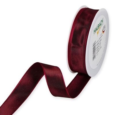 Gift ribbon fabric with wire 25mm/25 meters bordeaux