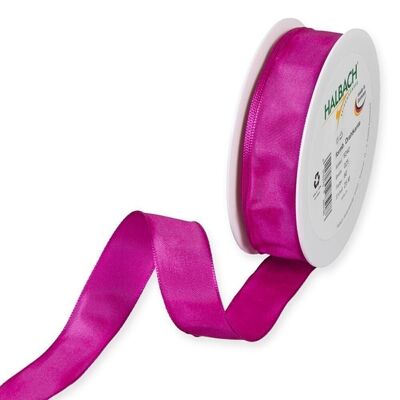 Geschenkband Stoff m. Draht 25mm/25Meter pink