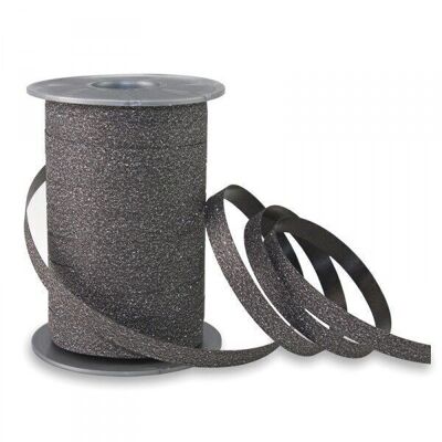 Poly ribbon glitter black