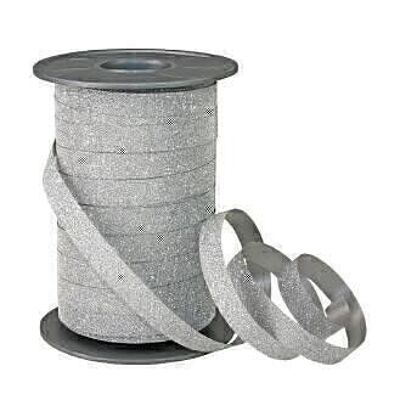 Poly ribbon glitter silver