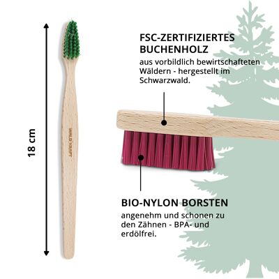 Beech wood adult toothbrush