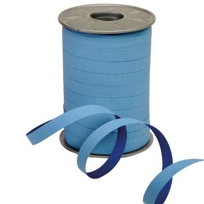 Ruban poly bicolore 10mm 200m bleu/bleu clair