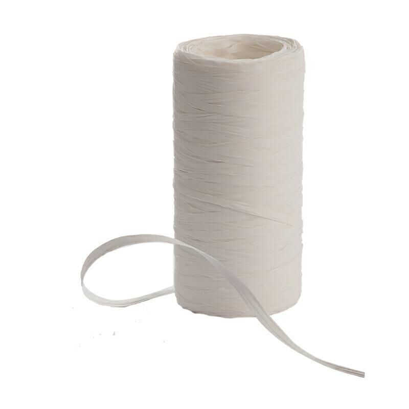 Nastro in rafia su rotolo 200 metri bianco