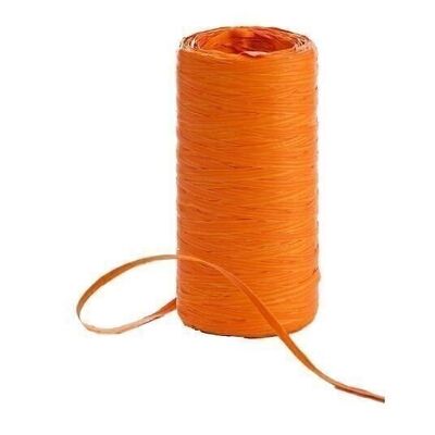 Raffia ribbon on a roll 200 meters orange