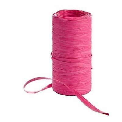 Raffia tape on a roll 200 meters pink
