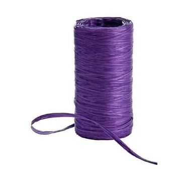 Ruban raphia en rouleau 200 mètres violet