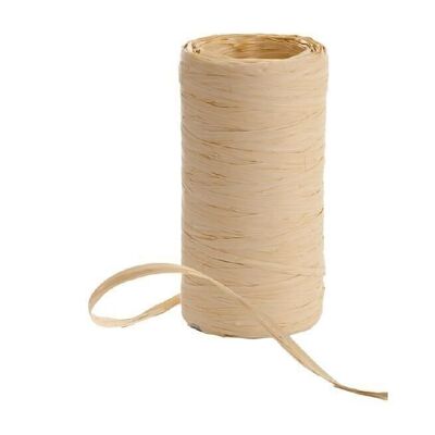 Raffia ribbon on a roll 200 meters natural