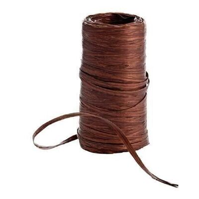 Raffia tape on a roll 200 meters dark brown