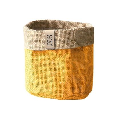 Sac en jute Ø 25 cm hauteur environ 25 cm jaune