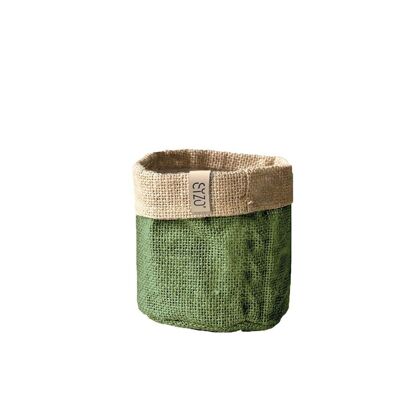 Jute bag Ø 13 cm height approx. 13 cm olive