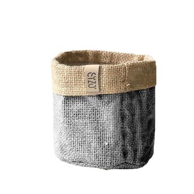 Sac en jute Ø 20 cm hauteur environ 20 cm gris