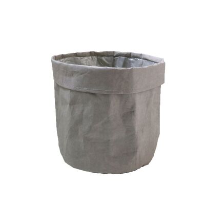 Bolsa de papel Ø 20cm altura 20cm gris