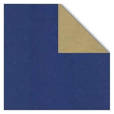 Stewo wrapping paper roll 50cm 50 meters 2-sided blue/gold