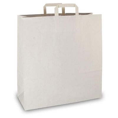 Paper carrier bags 45x17x48cm white flat handle