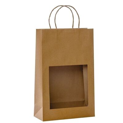 Paper carrier bags with window 23x10x36cm