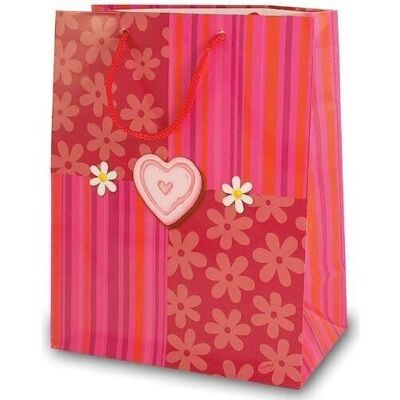 Tote bags heart pink / pink 18x10x23 cm