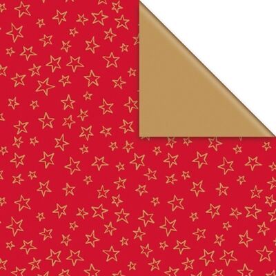 Papel de regalo Stewo rollo 50cm 50 metros Limar rojo-oro