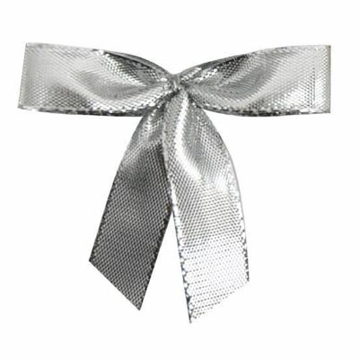 Bow with clip Ø7cm 15mm silver