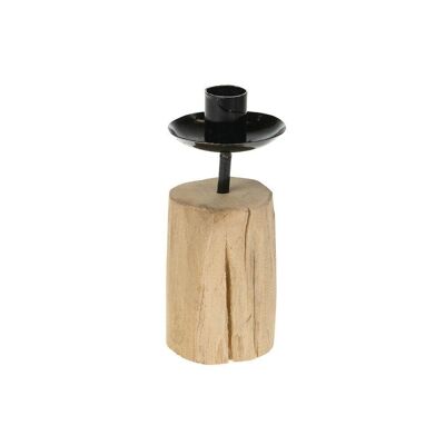 Wooden candle holder 7x7x16 cm Nora